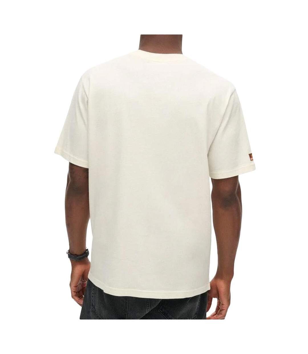 T-shirt beige homme superdry travel postcard-2