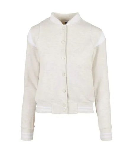 Veste De Survêtement College Femme Gris Clair Blanc Urban Classics