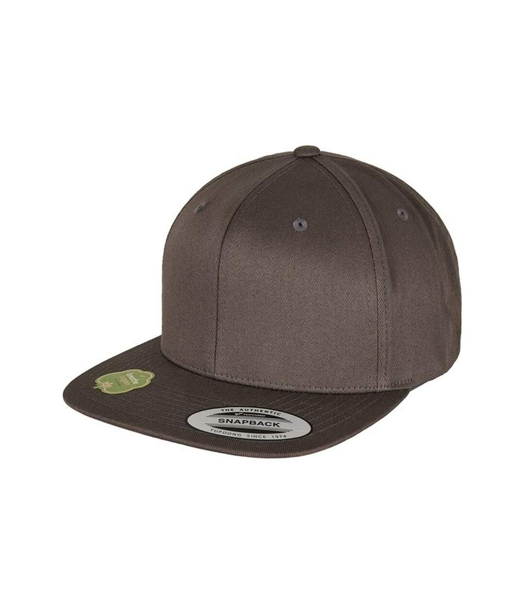 Flexfit by  unisex organic cotton snapback cap dark grey Yupoong-1