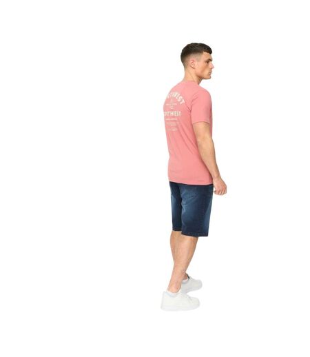 Mens Chittingtons T-shirt Pink Crosshatch