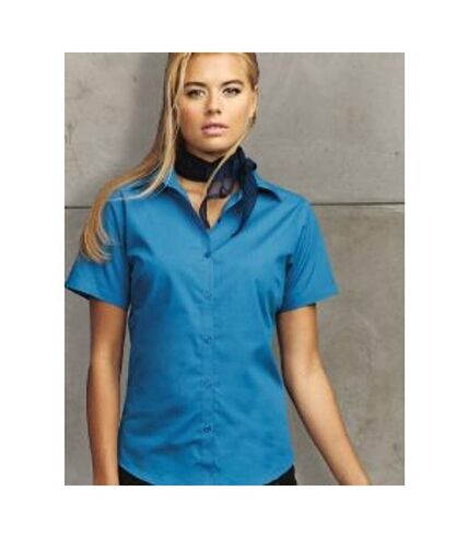 Premier Short Sleeve Poplin Blouse/Plain Work Shirt (Sapphire) - UTRW1092
