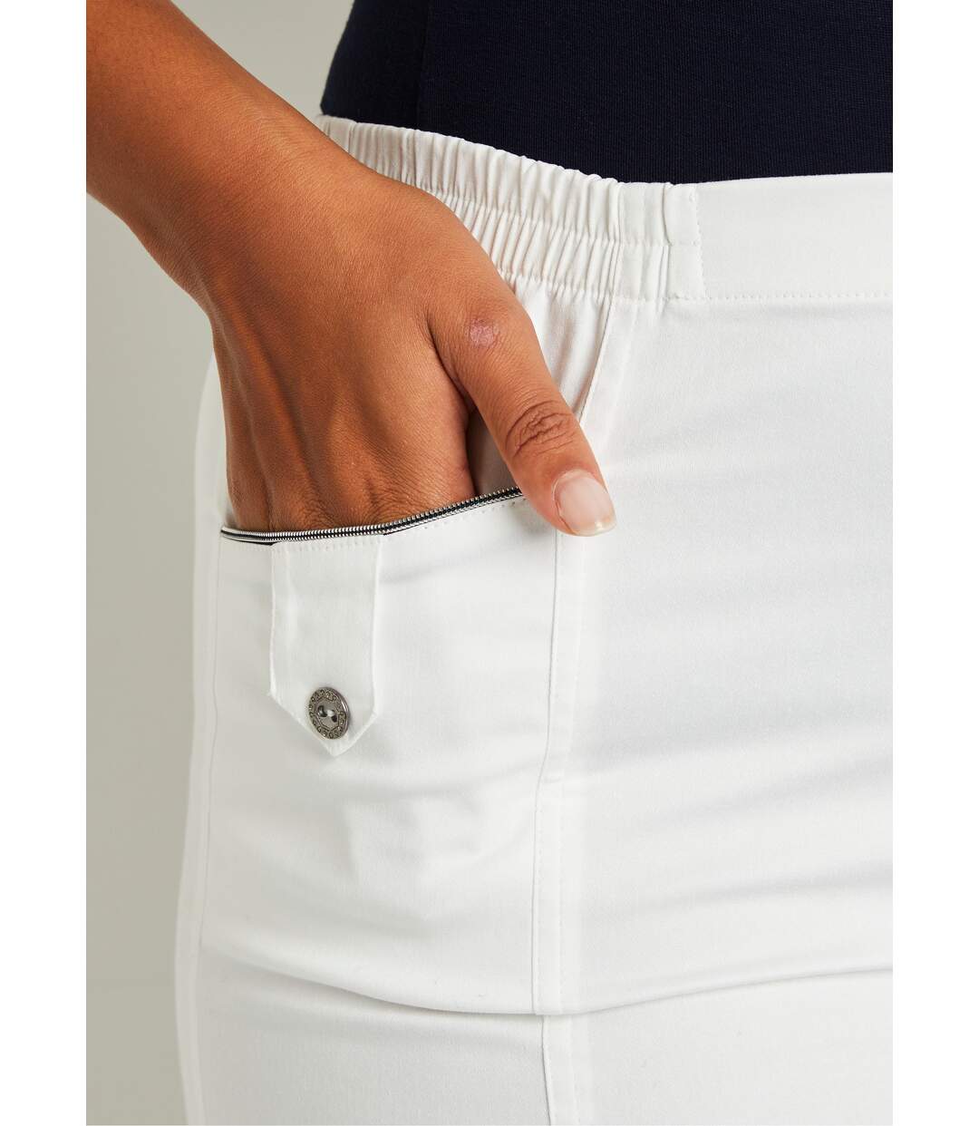 Bermuda revers ceinture semi-élastiquée-5