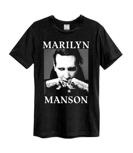 T-shirt Style Marilyn Manson Fists Adulte Noir Amplified