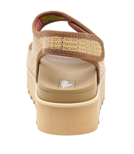 Womens/ladies balmy raffia sandals natural Rocket Dog