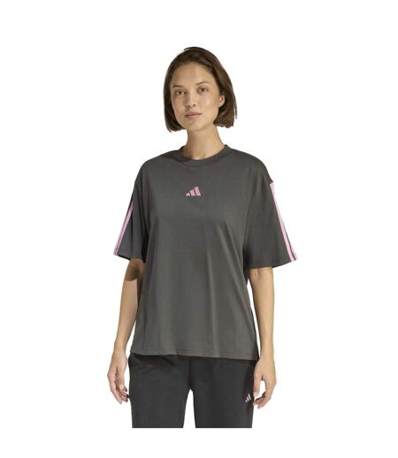 Womens/ladies Essentials 3 Stripes T-shirt Pink Adidas