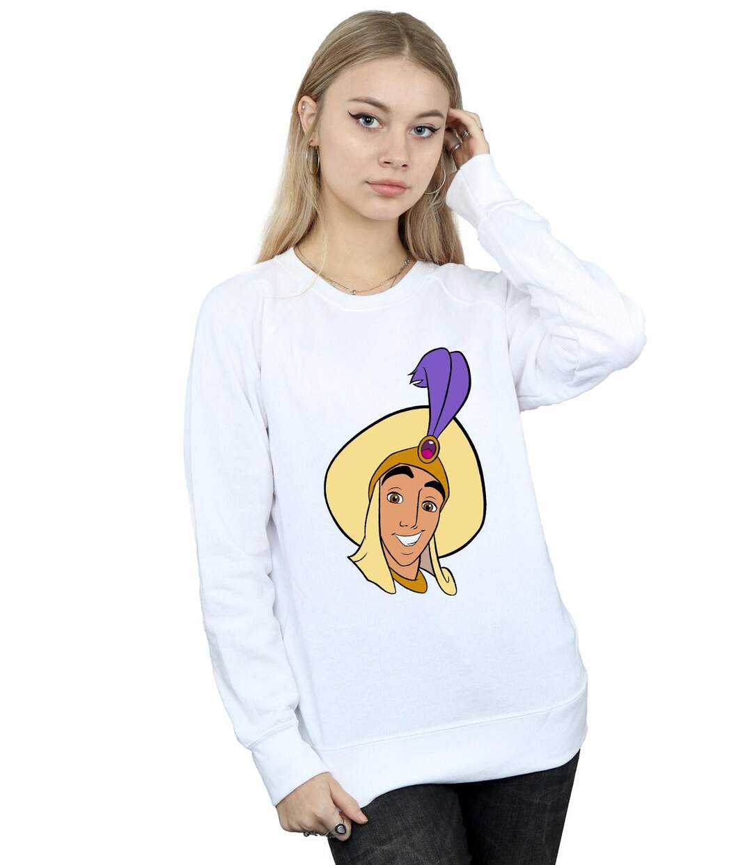Disney - Sweat ALADDIN PRINCE ALI FACE - Femme (Blanc) - UTBI14116-2