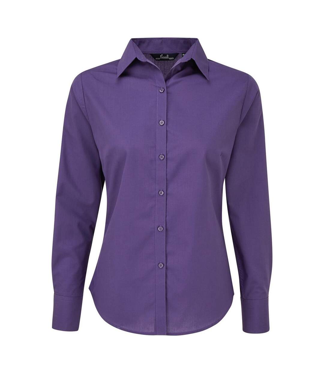 Womens/ladies Long-sleeved Shirt Purple Premier-1