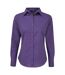 Womens/ladies Long-sleeved Shirt Purple Premier-1