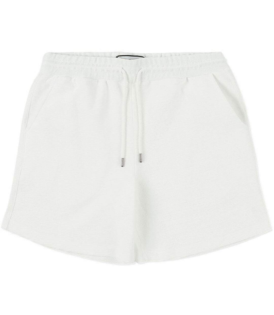 Mens Ottoman Textured Shorts White Prevu-1