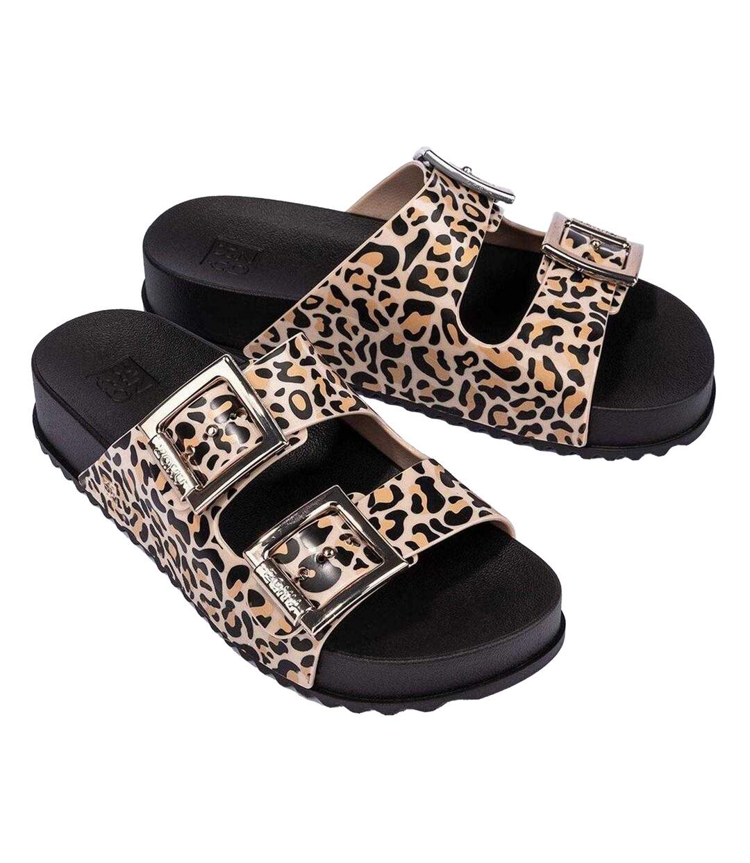 Claquettes Motif/style Imprimé Léopard Femme Beige Zaxy-3