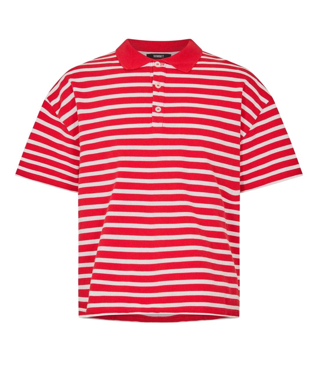 Polo Manches Courtes Motif/style À Rayures Homme Rouge Écru Summit-2