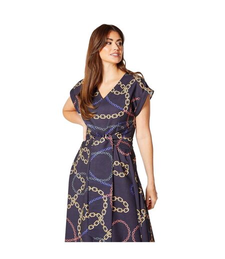 Robe mi-longue femme bleu marine Principles