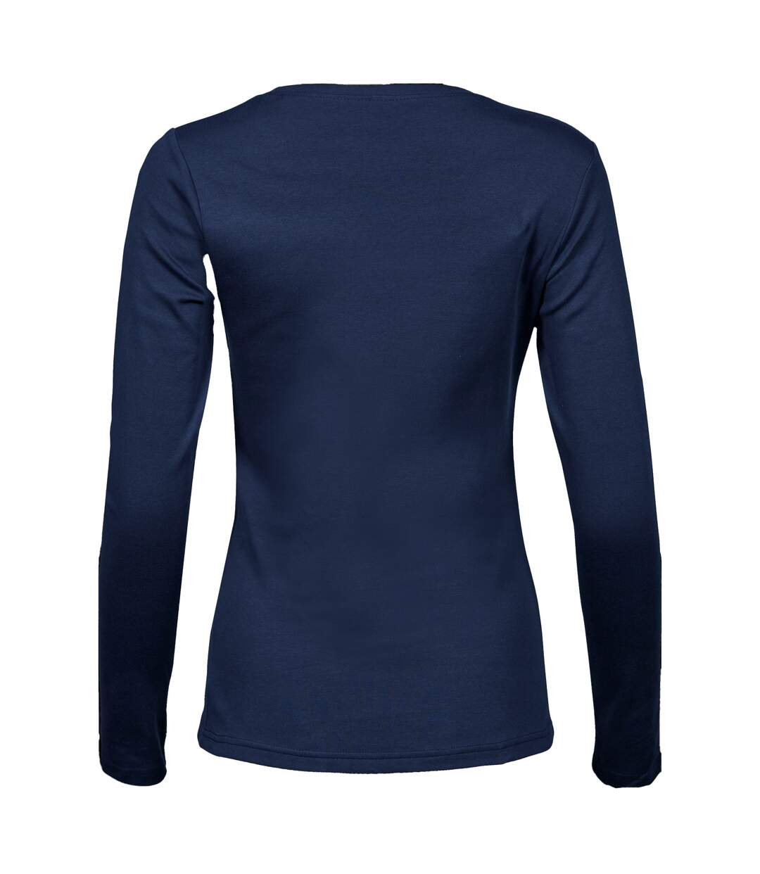 Womens/ladies Interlock Long-sleeved T-shirt Navy Tee Jays-2