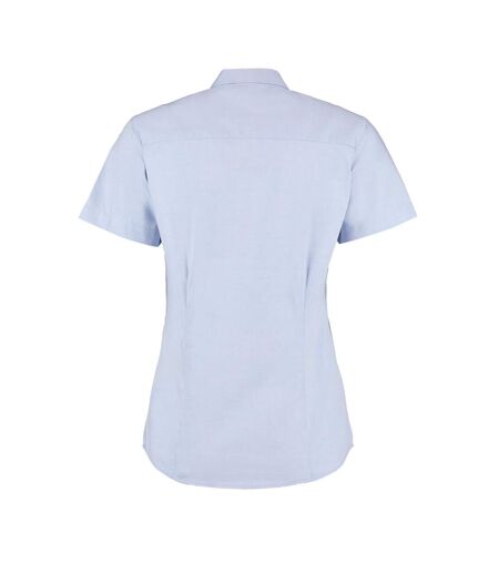 Kustom Kit Ladies Coporate Oxford Short Sleeve Shirt (Light Blue)