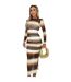 Robe Mi-longue Motif/style Ombré Femme Marron AX Paris-1