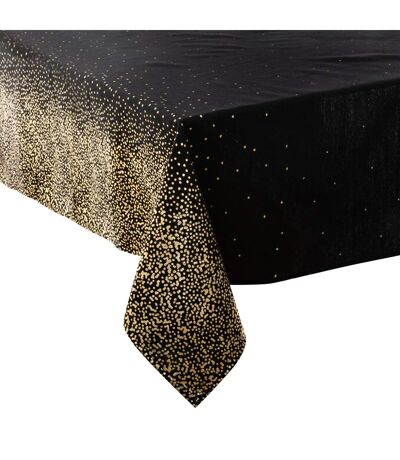 Nappe de Noël motifs Léopard - L. 140 x l. 360 cm - Noir et doré