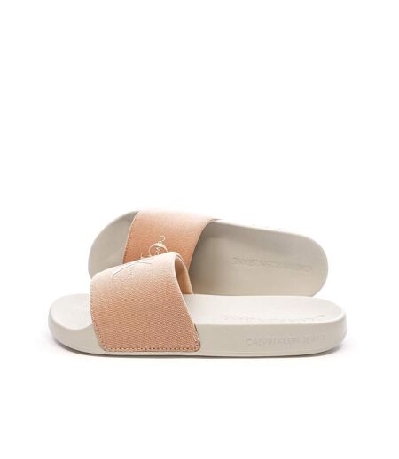 Claquettes grises/roses femme calvin klein jeans yw0yw01835 - 40