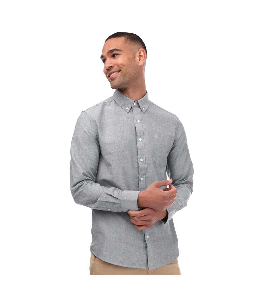 Chemise manches longues drayton homme gris Farah-3