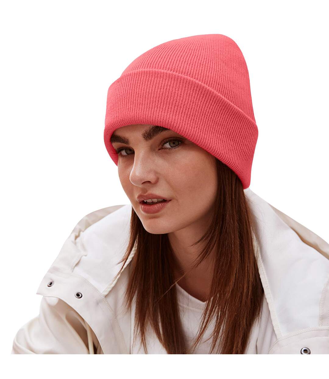 Bonnet À Manchettes Original Pour Adultes, Unisexe Corail Beechfield-1