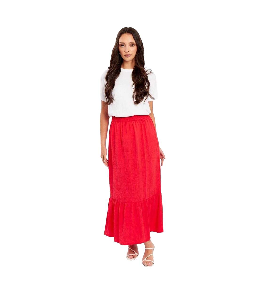 Jupe Mi-longue Femme Rouge Be You-2