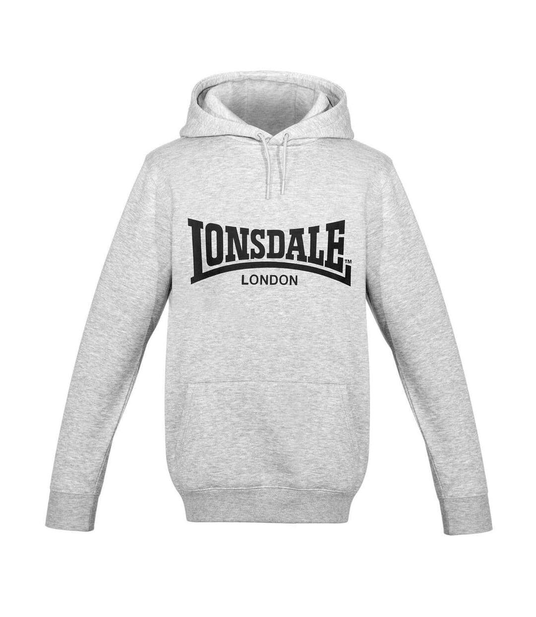 Sweat À Capuche Essential Oth Homme Gris Chiné Lonsdale-2