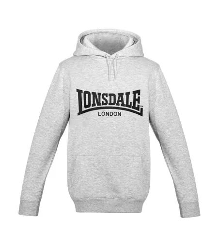 Sweat À Capuche Essential Oth Homme Gris Chiné Lonsdale