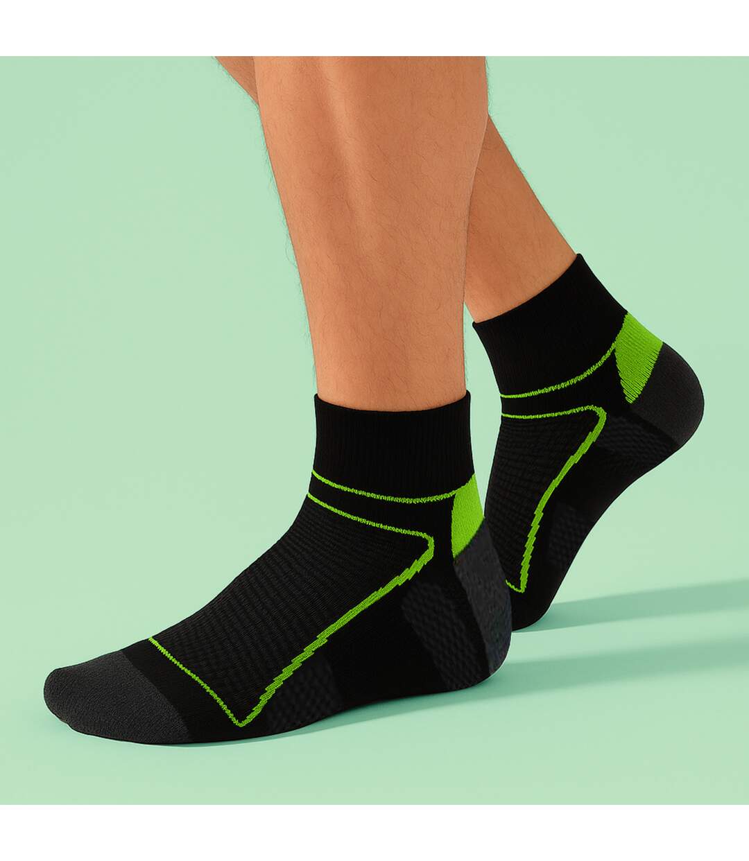 1 Pack High Vis Neon Low Cut Cycling Socks-3