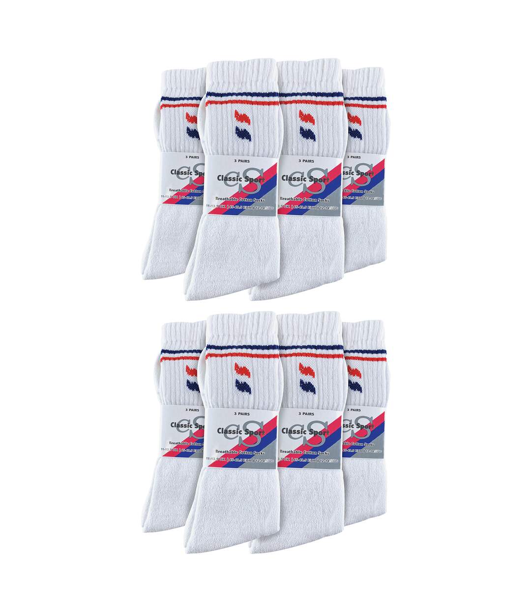 Lot de 24 paires de chaussettes de sport classiques pour hommes