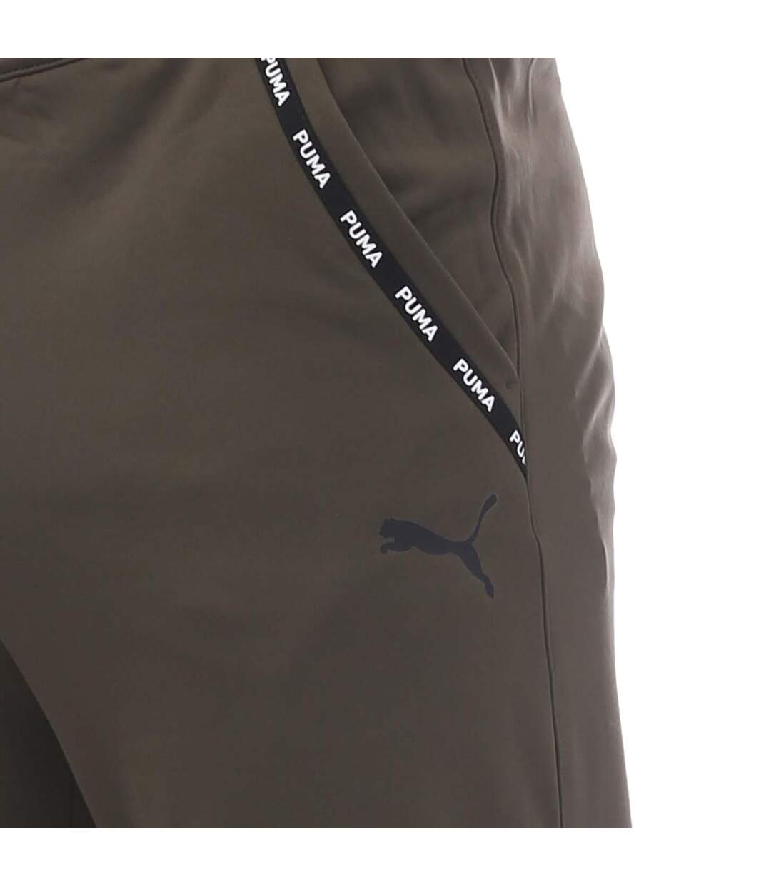 Mens Pwrfleece Tapered Leg Jogging Bottoms Olive Puma-3