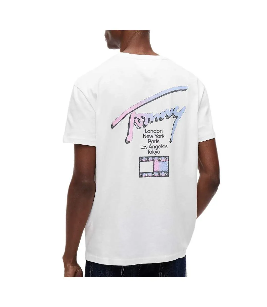 T-Shirt blanc homme tommy hilfiger city sign-2