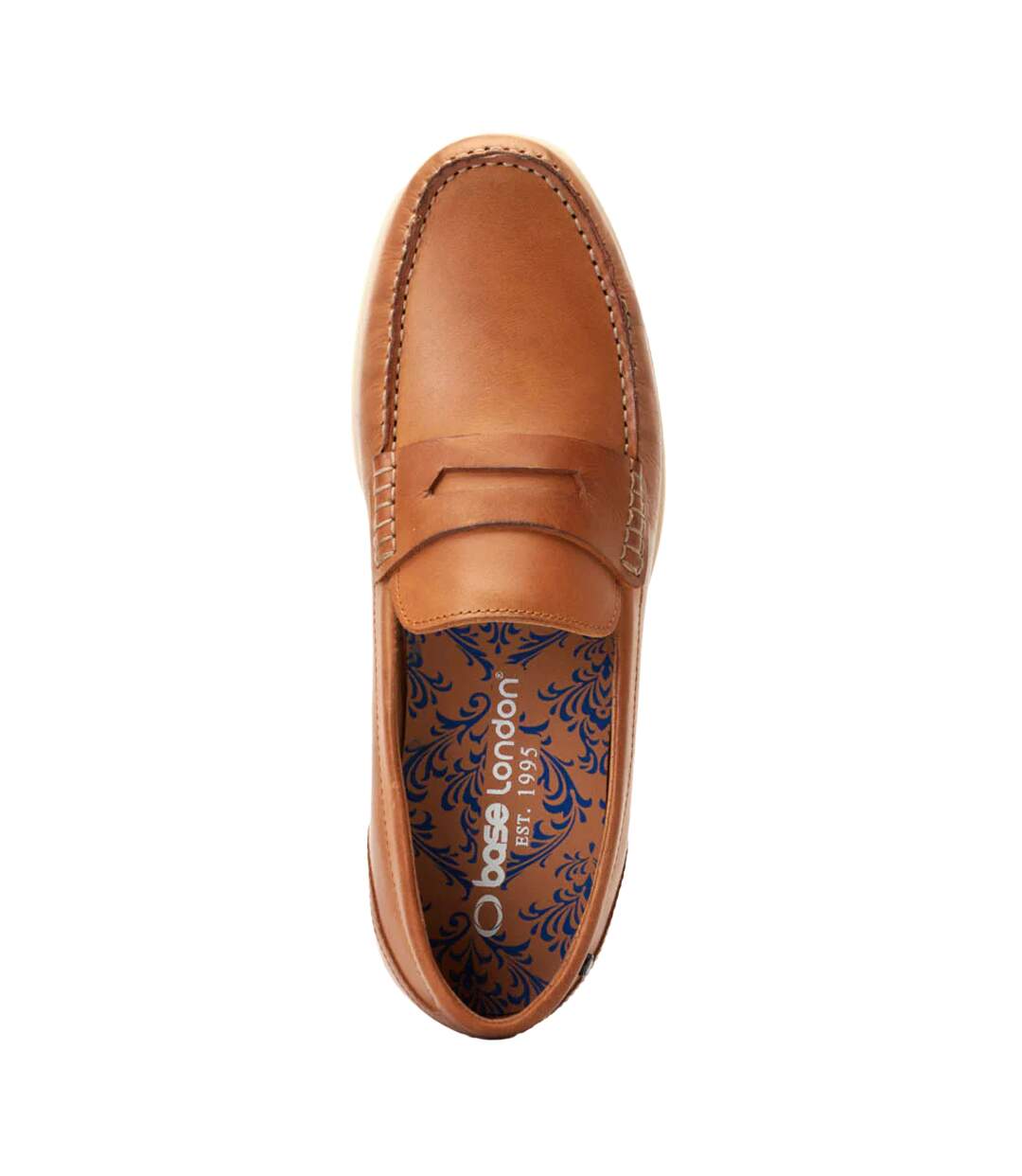 Mens Marlin Leather Penny Loafers Burnt Tan Base London-4
