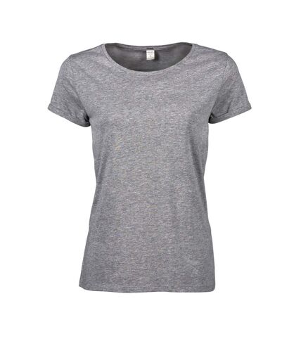 Tee Jays Womens/Ladies Roll Sleeve Cotton T-Shirt (Heather Grey) - UTBC3821