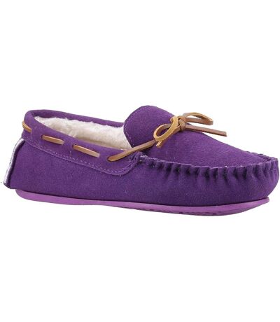 Hush Puppies Womens/Ladies Allie Slip On Leather Slipper (Purple) - UTFS6640