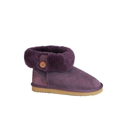 Eastern Counties Leather Womens/Ladies Freya Cuff And Button Sheepskin Boots (Purple) - UTEL172