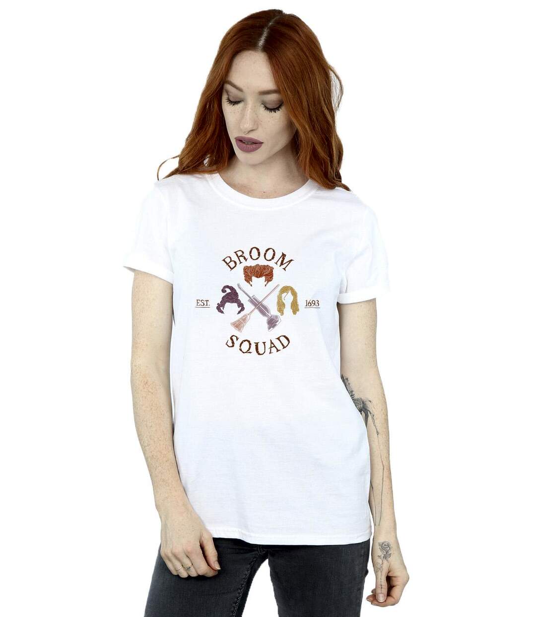 Disney - T-shirt HOCUS POCUS BROOM SQUAD - Femme (Blanc) - UTBI20167-2