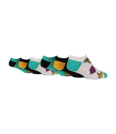 6 Pairs Mens Novelty Trainer Socks | Low Cut Funny Design Socks for Summer