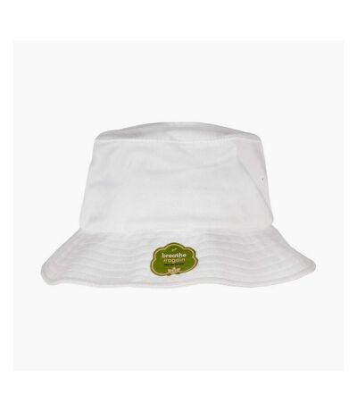 Unisex adult organic cotton bucket hat white Flexfit