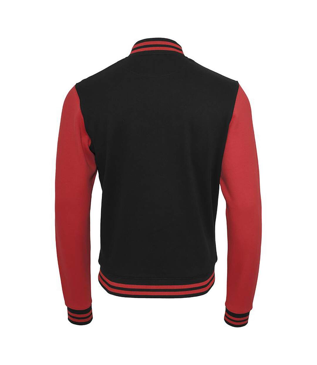 Build Your Brand Mens Sweat College Jacket (Black/Red) - UTRW5677-2