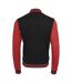 Build Your Brand Mens Sweat College Jacket (Black/Red)