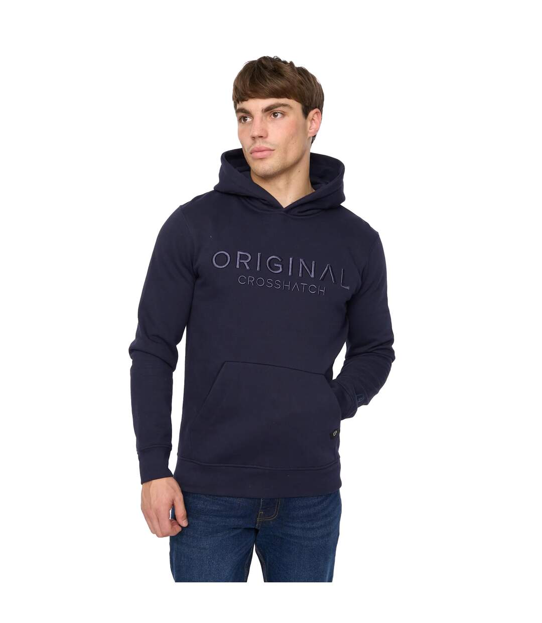 Sweat À Capuche Haromere Homme Bleu Marine Crosshatch-2