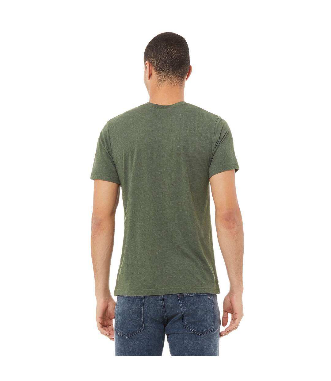 Canvas t-shirt à manches courtes homme vert kaki Bella + Canvas-2