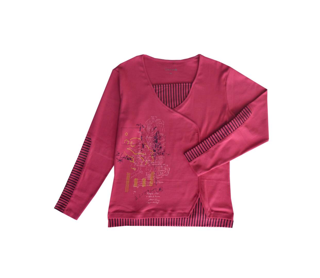 Tunique AXONE DUPLEX2F fuchsia : l'élégance du contraste rayé marine-5
