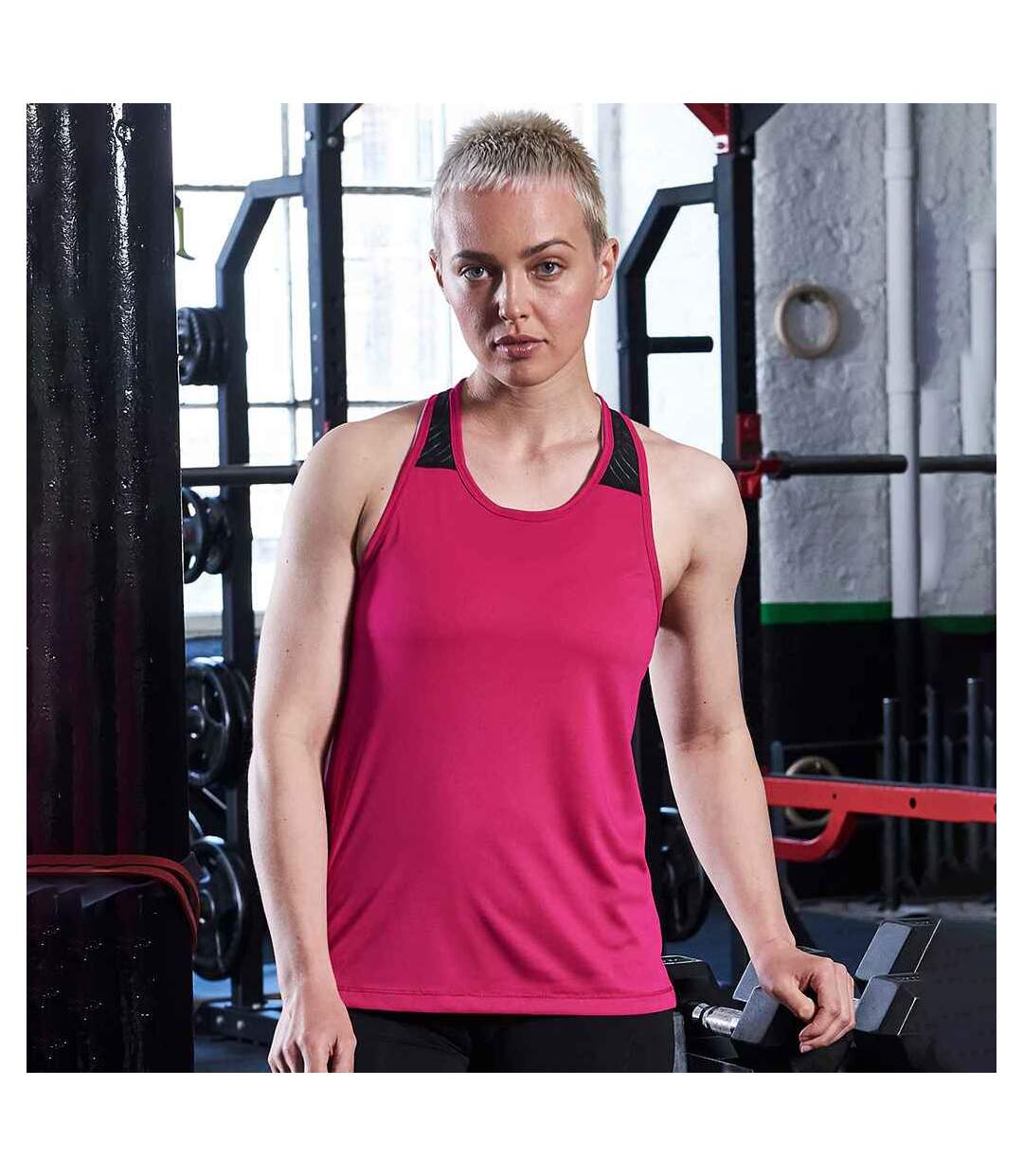 Débardeur de sport just cool femme rose vif AWDis-3