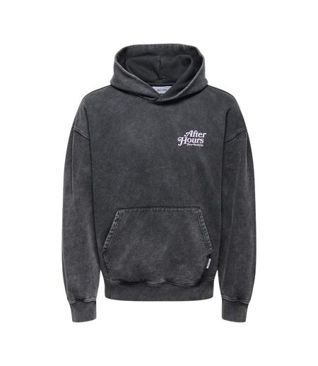 Sweat à capuche gris chiné homme only & sons buck - l