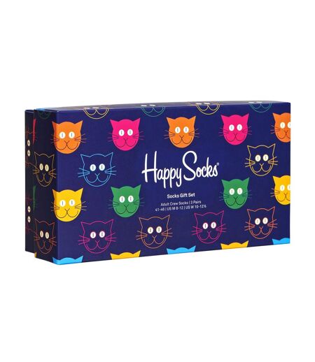 3 Pack Mens & Ladies Mixed Cat Socks Gift Set