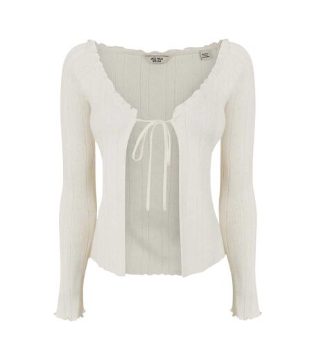 Womens/ladies Viscose Open Front Long-sleeved Cardigan Vintage White Jack Wills