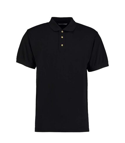 Workwear mens short sleeve polo shirt black Kustom Kit