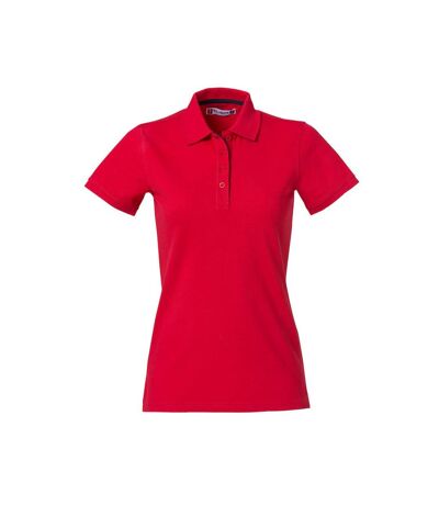 Polo heavy premium femme rouge Clique