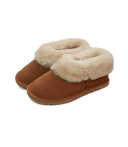 Eastern Counties Leather Womens/Ladies Sheepskin Lined Slipper Boots (Chestnut) - UTEL156