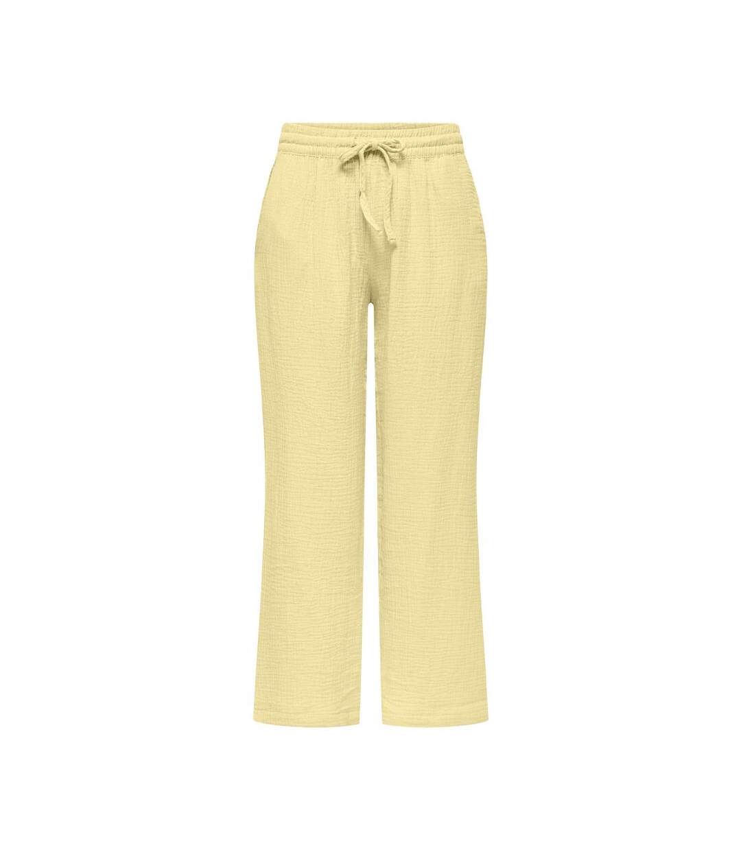 Pantalon fluide jaune femme jdy phantom-1